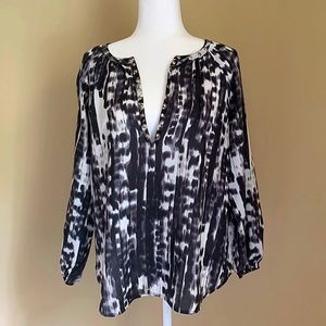 Beach Lunch Lounge Black White Sheer Tunic Top SzS